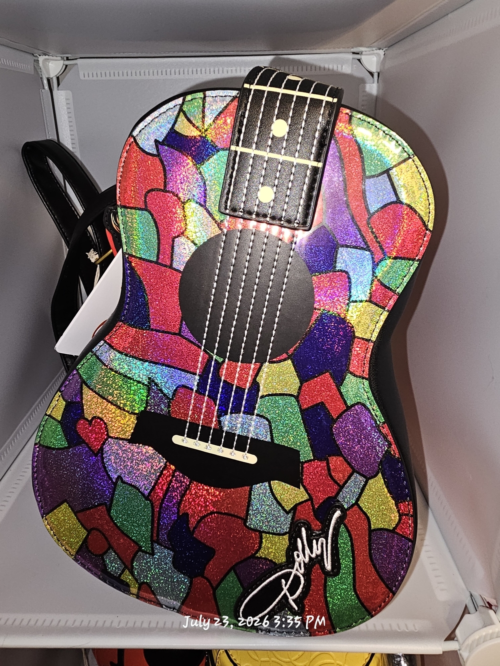 Dollywood Exclusive Loungefly "Coat of Many Colors" Guitar Crossbody